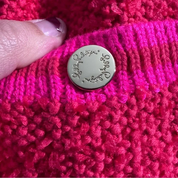 💗 Lilly Pulitzer Textured Knit Cardigan Pink XL - Picture 5 of 8